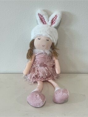 Jolie Fleur 22” Ballerina Easter Bunny doll shelf sitter